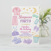 編集可能スリープバー誕生日パーティーの招待 招待状 (スタンド正面)
