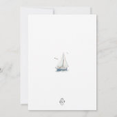 編集可能セイルボート誕生日招待状 招待状 (裏面)