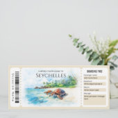 編集可能セーシェル飛行機搭乗パスチケット 招待状 (スタンド正面)