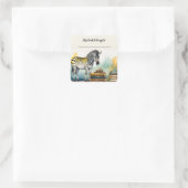 編集可能ゼブラと書籍の蔵書票シール スクエアシール (バッグ)