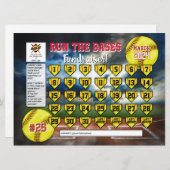 編集可能ソフトボールカレンダー資金調達者フライヤーの招待 招待状 (正面/裏面)