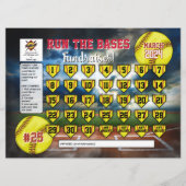 編集可能ソフトボールカレンダー資金調達者フライヤーの招待 招待状 (正面)