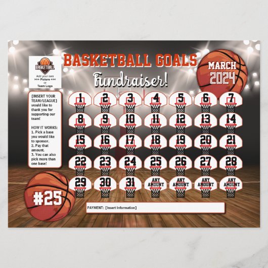 編集可能ソフトボールカレンダー資金調達者フライヤーUSA 招待状 (正面)