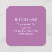 編集可能ソフトマグラデーションーヴおよび白文字スクリプト スクエア名刺 (裏面)