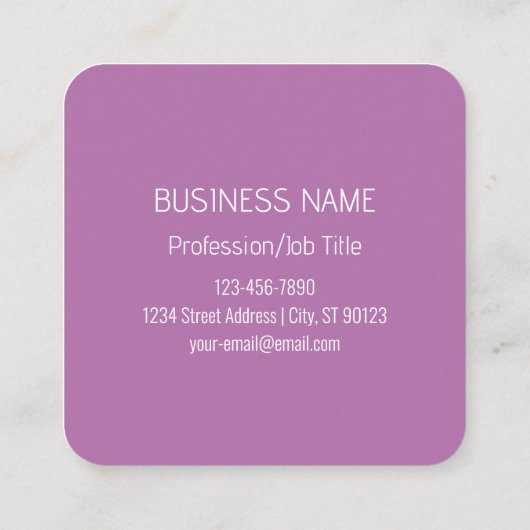 編集可能ソフトマグラデーションーヴおよび白文字スクリプト スクエア名刺 (裏面)