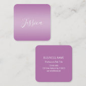 編集可能ソフトマグラデーションーヴおよび白文字スクリプト スクエア名刺 (正面/裏面)