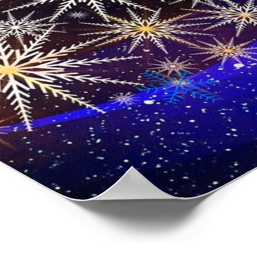 編集可能タウンツリー照明お祝い ポスター (角)