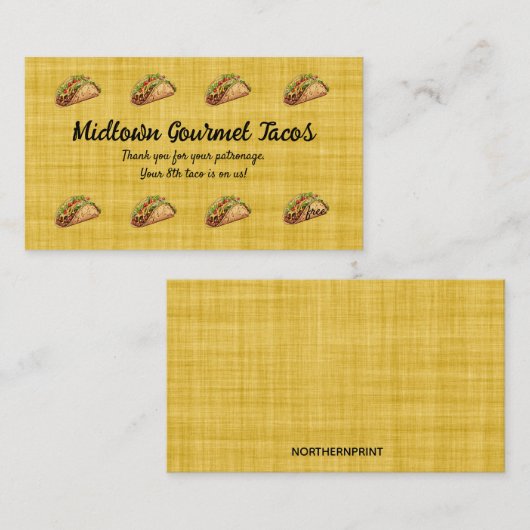 編集可能タコショップロイヤリティリワードカード ロイヤリティカード (正面/裏面)