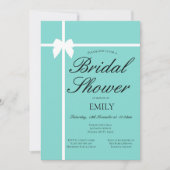 編集可能ターコイズブライダルシャワー、ベビーシャワー 招待状 (正面)