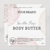 編集可能ダウンロード可能な体バターラベル 招待状 (正面/裏面)