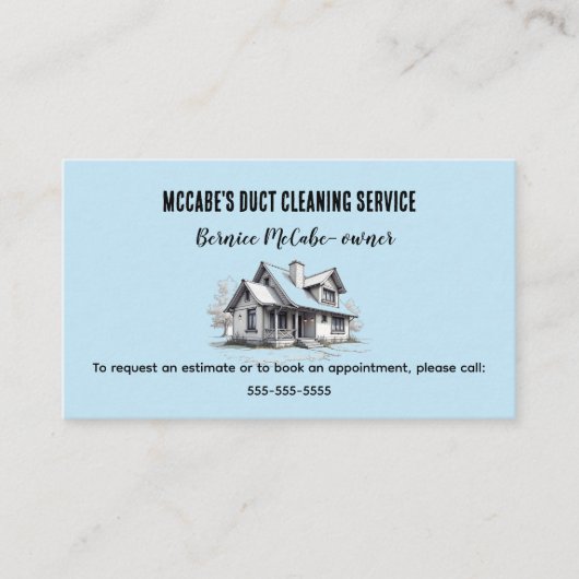 編集可能ダクト清掃サービス 名刺 (正面)
