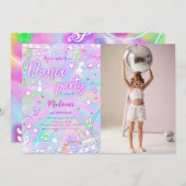 編集可能ダンス誕生日写真 招待状 (正面/裏面)