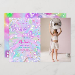 編集可能ダンス誕生日写真 招待状