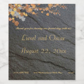 編集可能ダークグレーストーン紅葉 ワインラベル (シングルラベル)