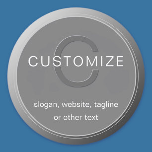 編集可能ダークグレーモノグラムデザイン ラウンドシール