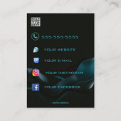 編集可能ダークブルー波ジュエリーホルダーカード 名刺 (裏面)