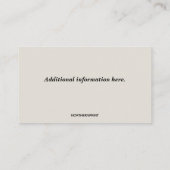 編集可能チェアインテリアデザイナ 名刺 (裏面)