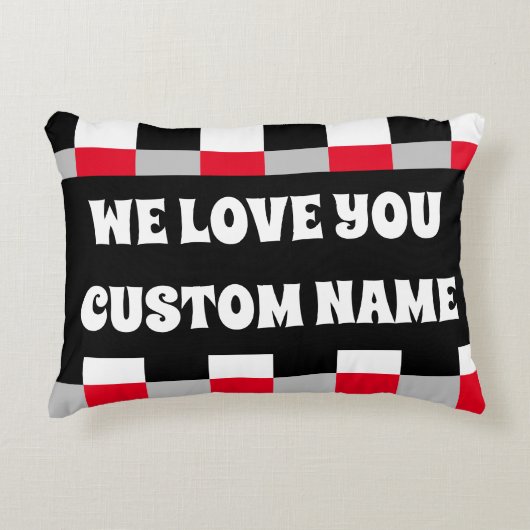 編集可能チェッカーボードパターン アクセントクッション (正面)