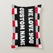 編集可能チェッカーボードパターン アクセントクッション (正面(垂直))