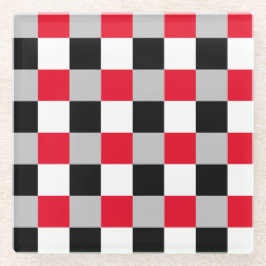 編集可能チェッカーボードパターン ガラスコースター