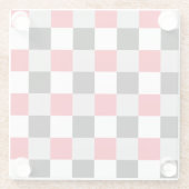 編集可能チェッカーボードパターン ガラスコースター (裏面)