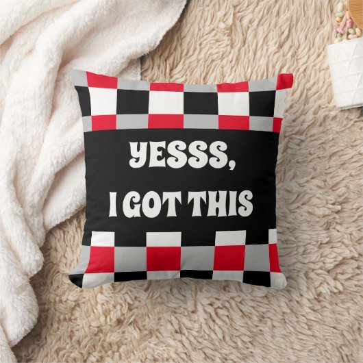 編集可能チェッカーボードパターン クッション (ブランケット)