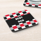 編集可能チェッカーボードパターン コースター (左側)