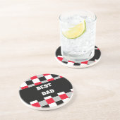 編集可能チェッカーボードパターン コースター (側面)