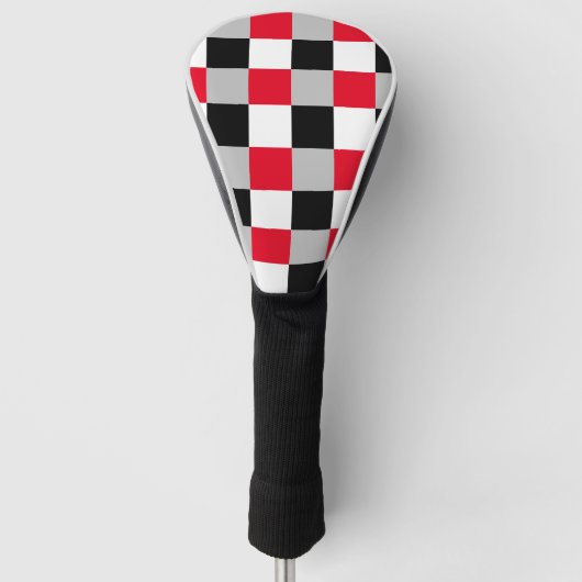 編集可能チェッカーボードパターン ゴルフヘッドカバー (正面)