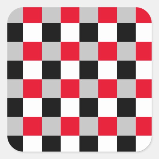 編集可能チェッカーボードパターン スクエアシール (正面)