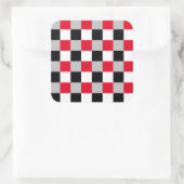 編集可能チェッカーボードパターン スクエアシール (バッグ)