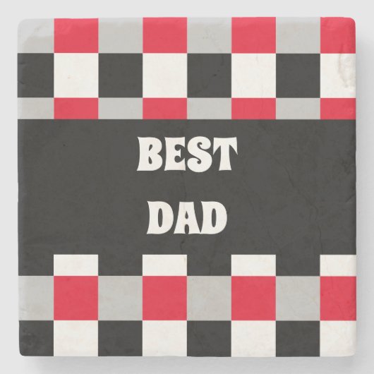 編集可能チェッカーボードパターン ストーンコースター (正面)