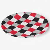 編集可能チェッカーボードパターン ペーパープレート (アングル)