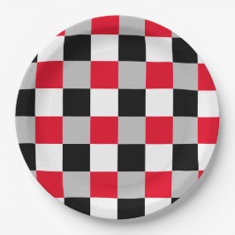 編集可能チェッカーボードパターン ペーパープレート