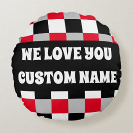 編集可能チェッカーボードパターン ラウンドクッション