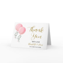 編集可能ツインガールズベビーシャワーサンキューカード