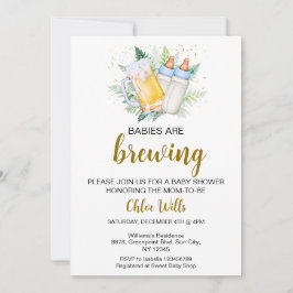 編集可能ツインボーイズ赤ちゃんシャワー招待状 招待状