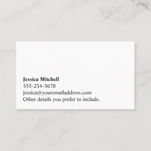 編集可能ティール(緑がかった色)上の白いHelloスクリプトタイポグラフィ 名刺 (裏面)