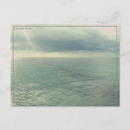 編集可能ティール(緑がかった色)海ヴィンテージフォトアート ポストカード