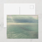 編集可能ティール（緑がかった色）海ヴィンテージフォトアート ポストカード (正面/裏面)
