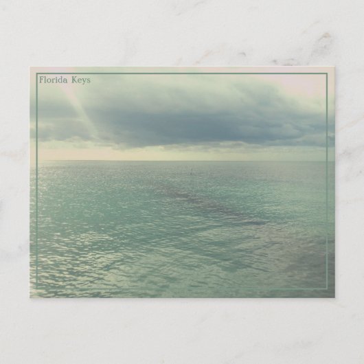 編集可能ティール（緑がかった色）海ヴィンテージフォトアート ポストカード (正面)