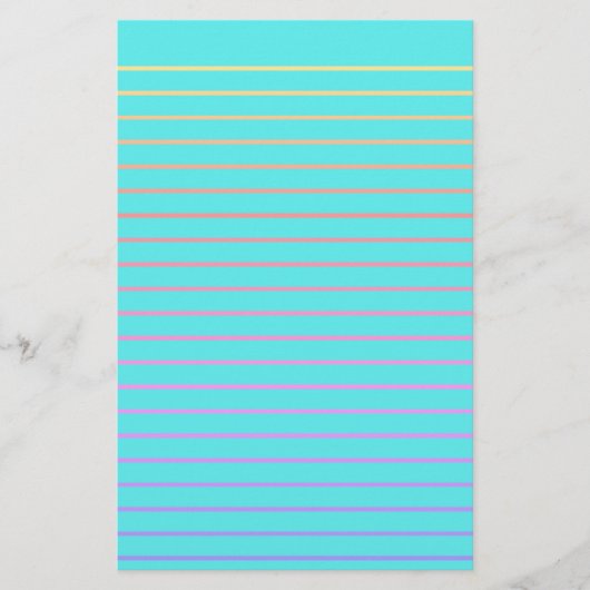 編集可能ティール（緑がかった色）装飾ライニング文具紙 便箋 (正面)