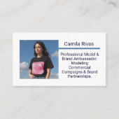 編集可能テンプレートトレンディーモデルブランドアンバサダー 名刺 (正面)