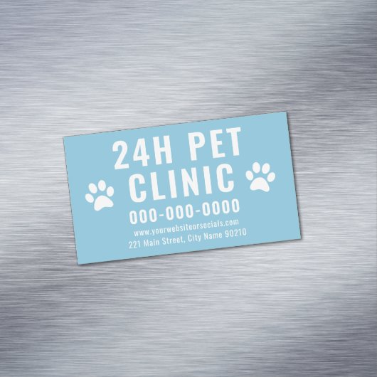 編集可能テンプレートペットクリニック獣医ビジネス マグネット名刺 (インサイチュ)