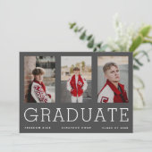 編集可能テンプレート三高等学校卒業生 案内状 (スタンド正面)