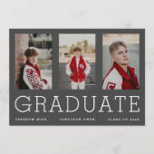 編集可能テンプレート三高等学校卒業生 案内状 (正面)