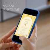 編集可能デイジー夏誕生日招待状 招待状