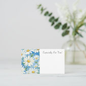 編集可能デイジー花屋ブーケのメッセージカード 名刺 (スタンド正面)