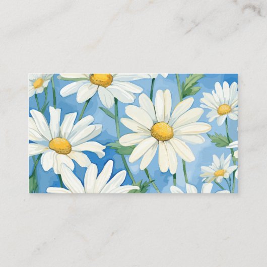 編集可能デイジー花屋ブーケのメッセージカード 名刺 (裏面)