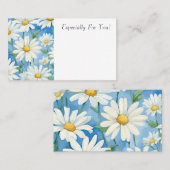編集可能デイジー花屋ブーケのメッセージカード 名刺 (正面/裏面)